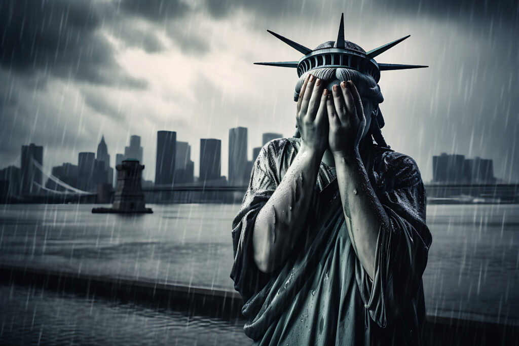 Estatua de la libertad llorando